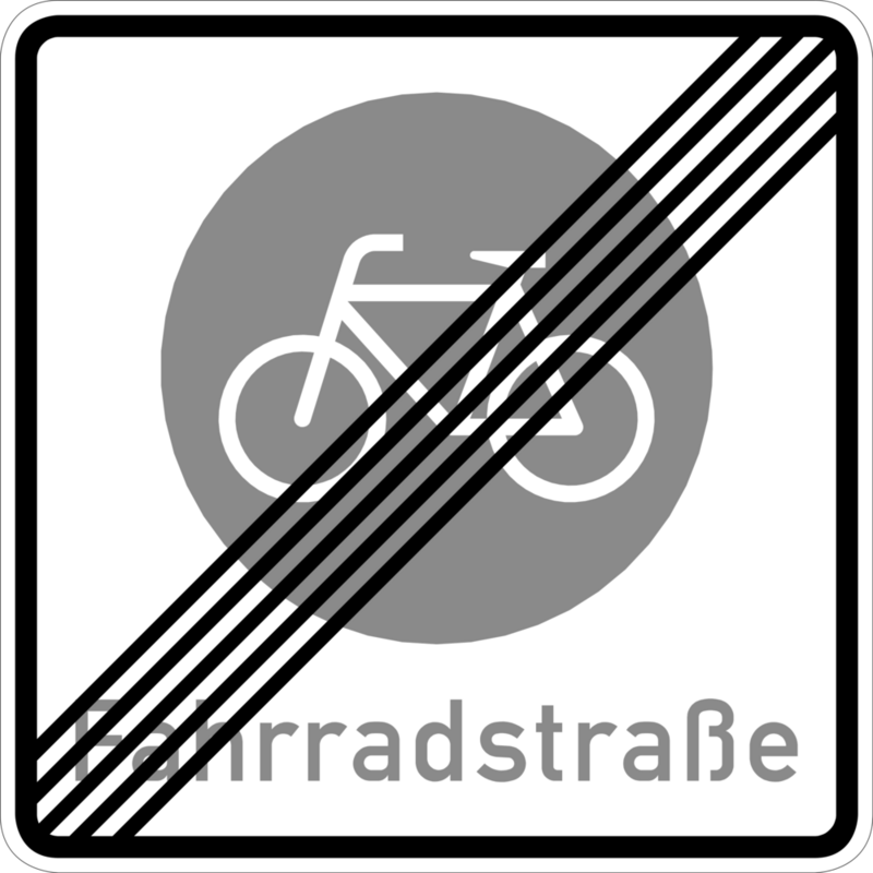 Abbildung Schild Ende einer Fahrradstraße