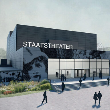 Visualisierung der Interimsspielstätte Staatstheater