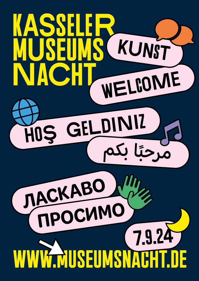 Postkarte zur Museumsnacht 2024 mehrsprachig