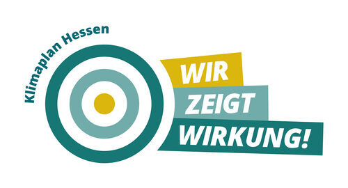 Logo des KLimaplans Hessen mit Slogan "Wir zeigt Wirkung!"