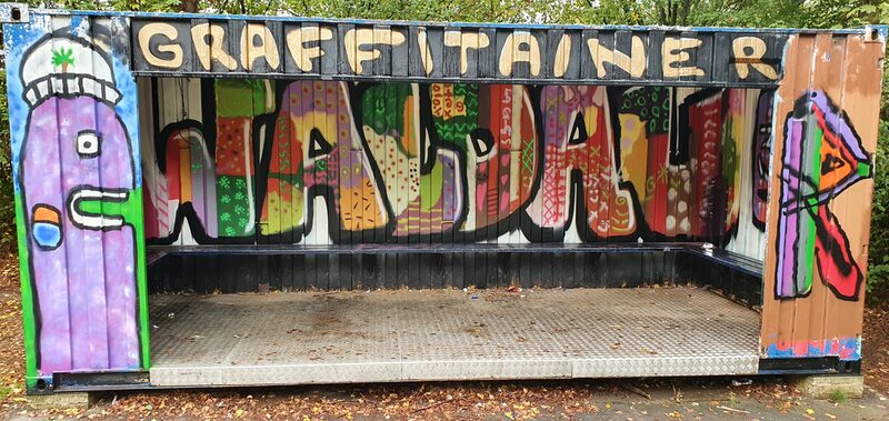 Graffiti-Aktion für Container im Wahlebachpark