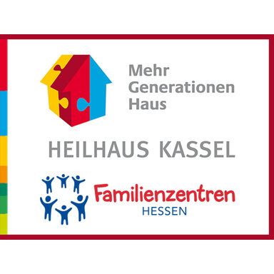 Logo Heilhaus Kassel, Schriftzug Mehr Generationen Haus und Logo der Familienzentren Hessen